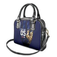 Custom France Football Shoulder Handbag Gallic Rooster Luxury Sport Style