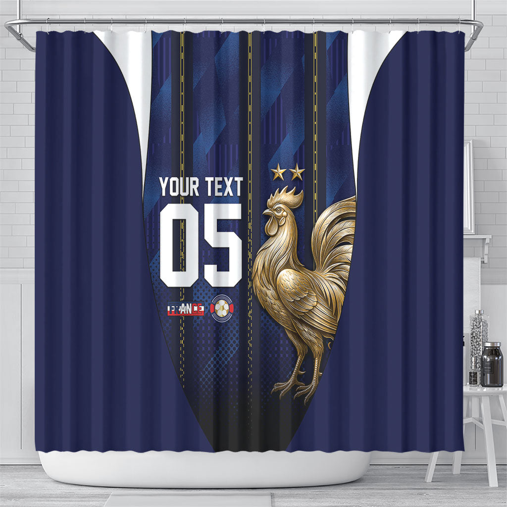 Custom France Football Shower Curtain Gallic Rooster Luxury Sport Style