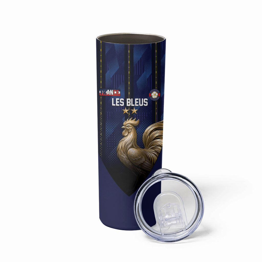 Custom France Football Skinny Tumbler Gallic Rooster Luxury Sport Style