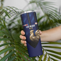 Custom France Football Skinny Tumbler Gallic Rooster Luxury Sport Style
