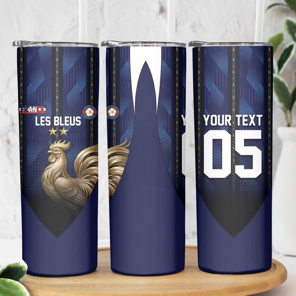 Custom France Football Skinny Tumbler Gallic Rooster Luxury Sport Style