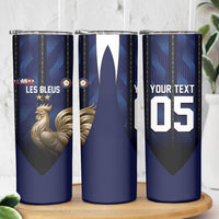Custom France Football Skinny Tumbler Gallic Rooster Luxury Sport Style