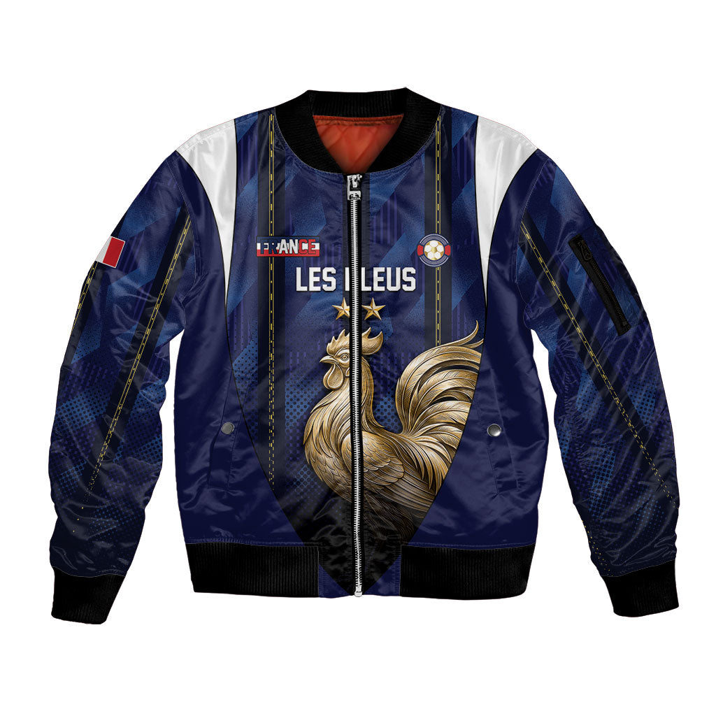 Custom France Football Sleeve Zip Bomber Jacket Gallic Rooster Luxury Sport Style