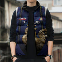 Custom France Football Sleeveless Puffer Jacket Gallic Rooster Luxury Sport Style