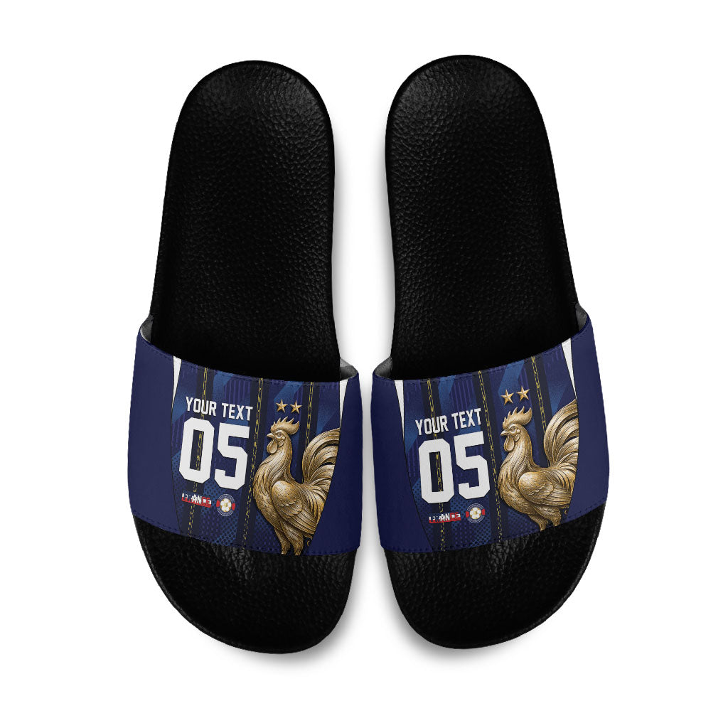Custom France Football Slide Sandals Gallic Rooster Luxury Sport Style