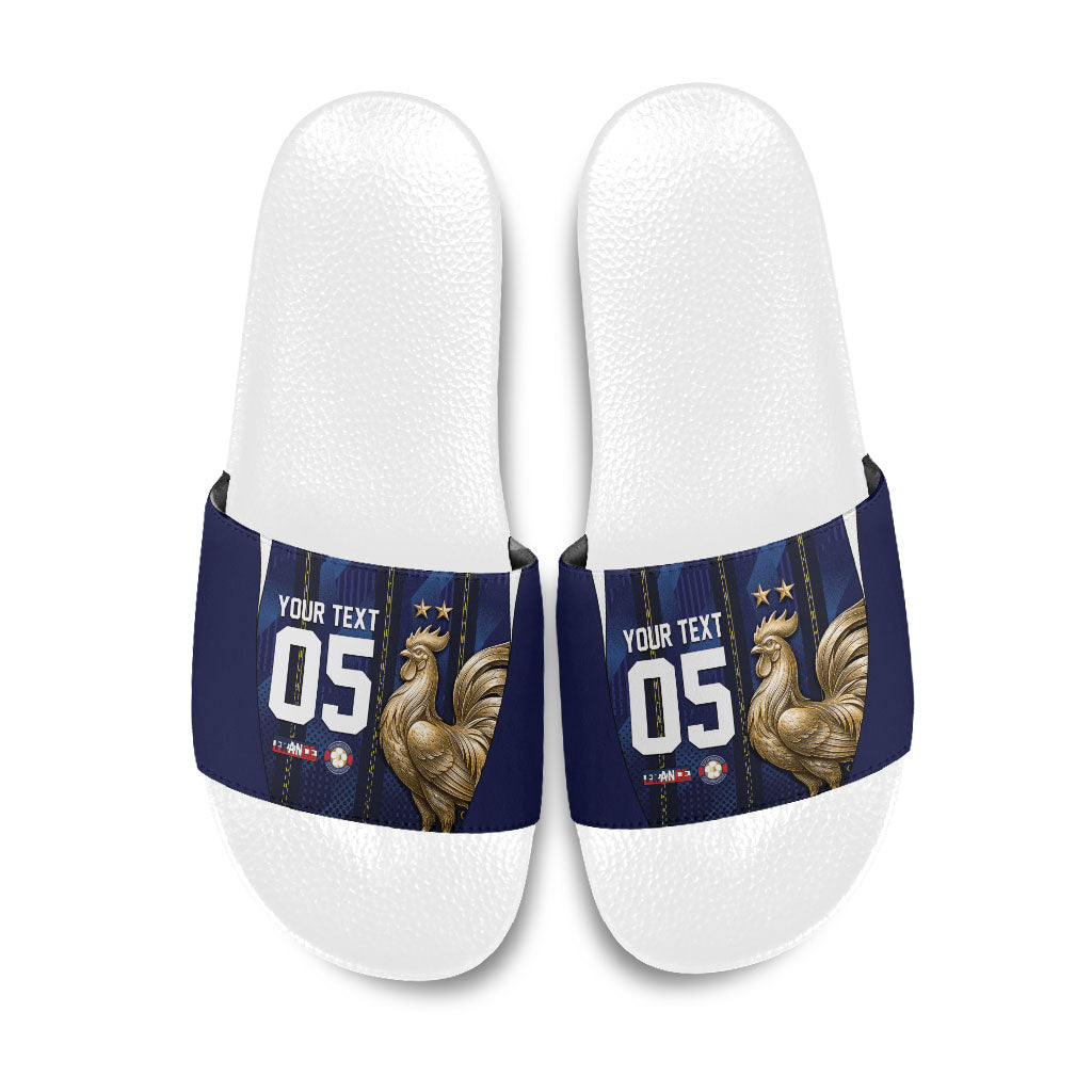 Custom France Football Slide Sandals Gallic Rooster Luxury Sport Style