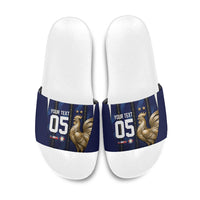 Custom France Football Slide Sandals Gallic Rooster Luxury Sport Style