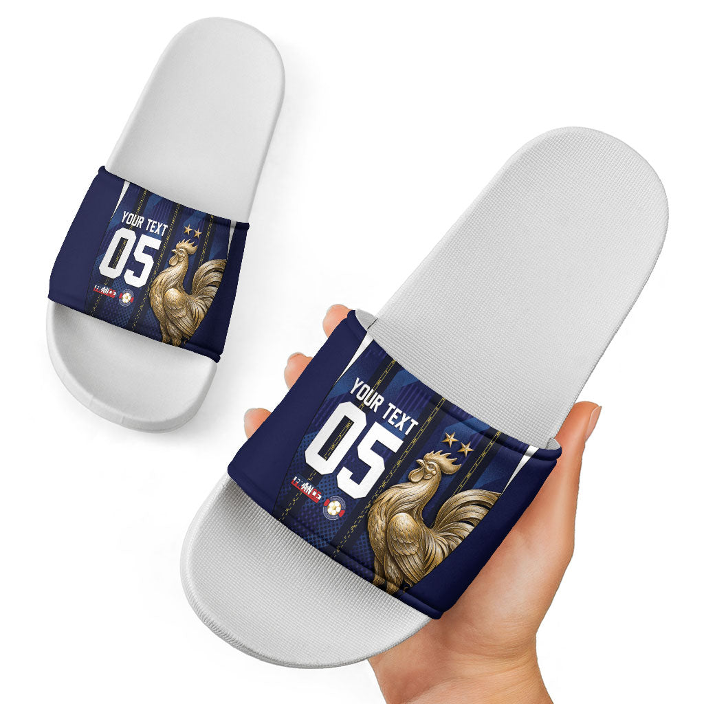 Custom France Football Slide Sandals Gallic Rooster Luxury Sport Style