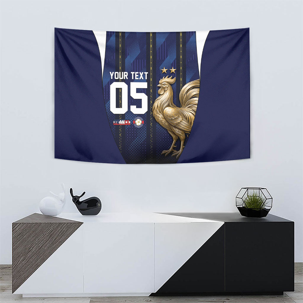 Custom France Football Tapestry Gallic Rooster Luxury Sport Style