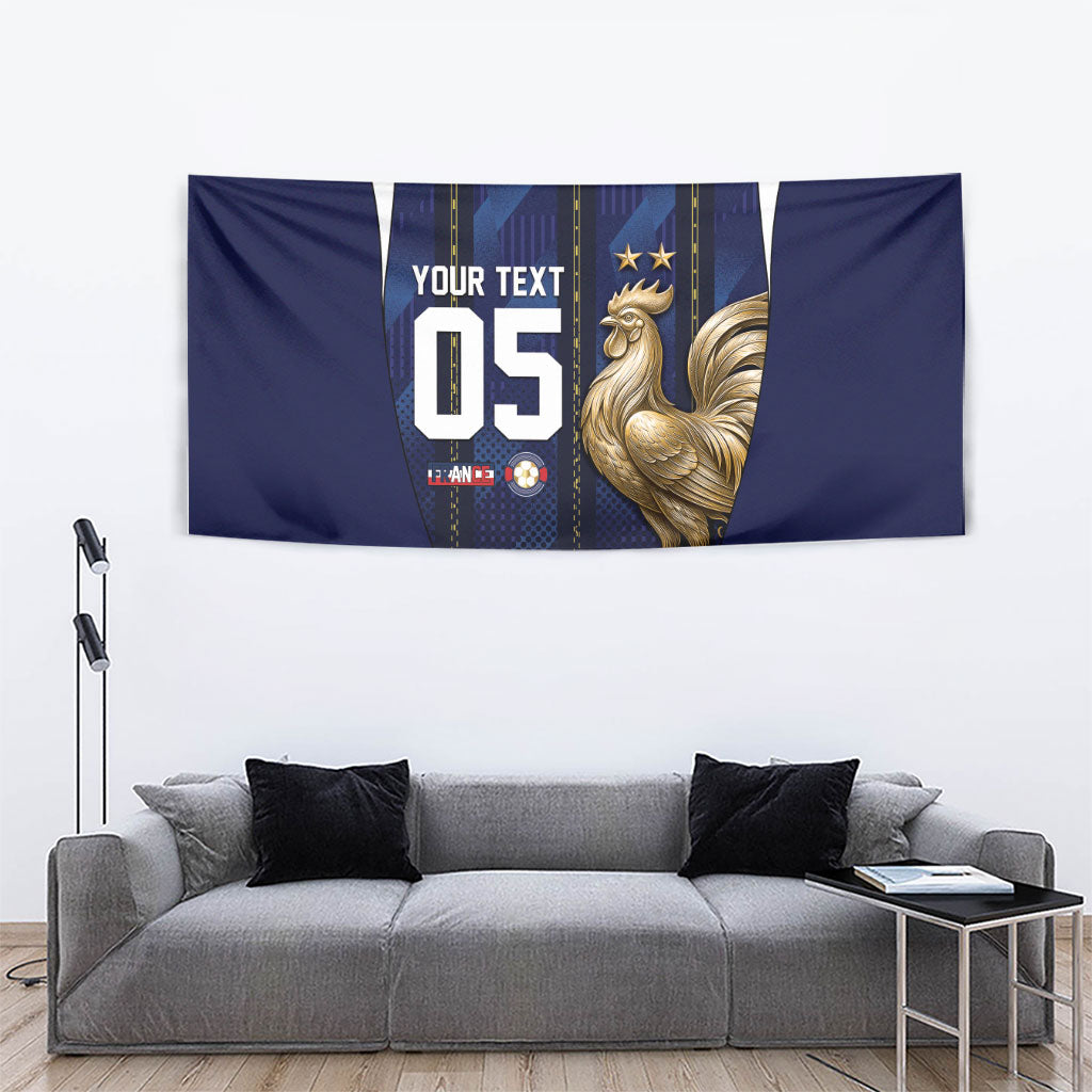 Custom France Football Tapestry Gallic Rooster Luxury Sport Style