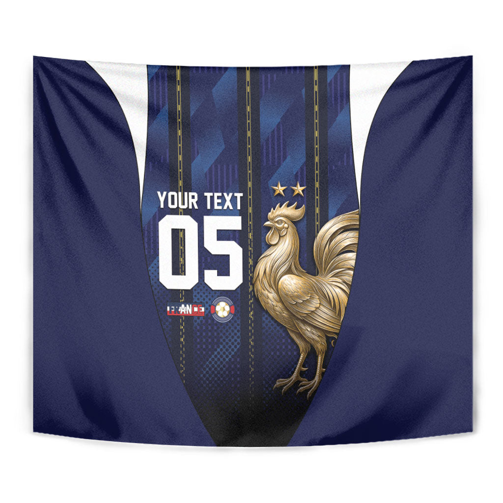 Custom France Football Tapestry Gallic Rooster Luxury Sport Style