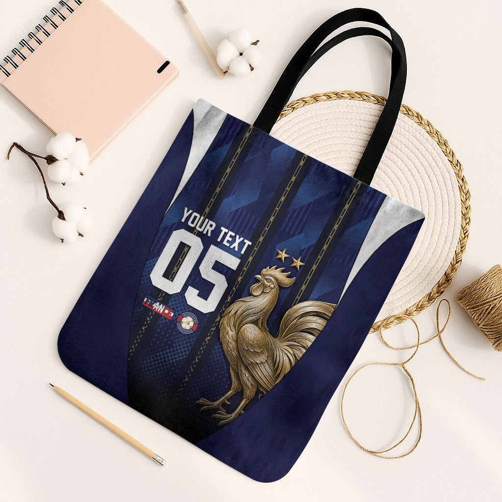 Custom France Football Tote Bag Gallic Rooster Luxury Sport Style