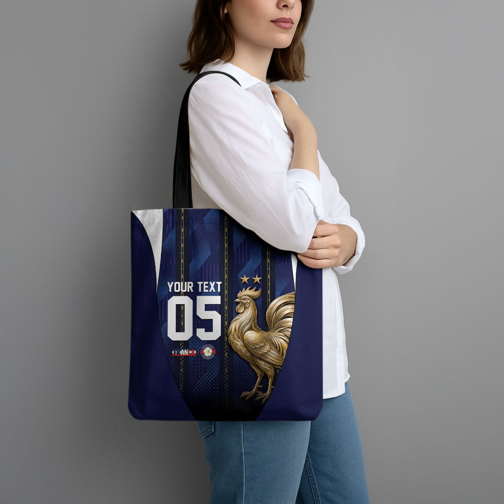 Custom France Football Tote Bag Gallic Rooster Luxury Sport Style
