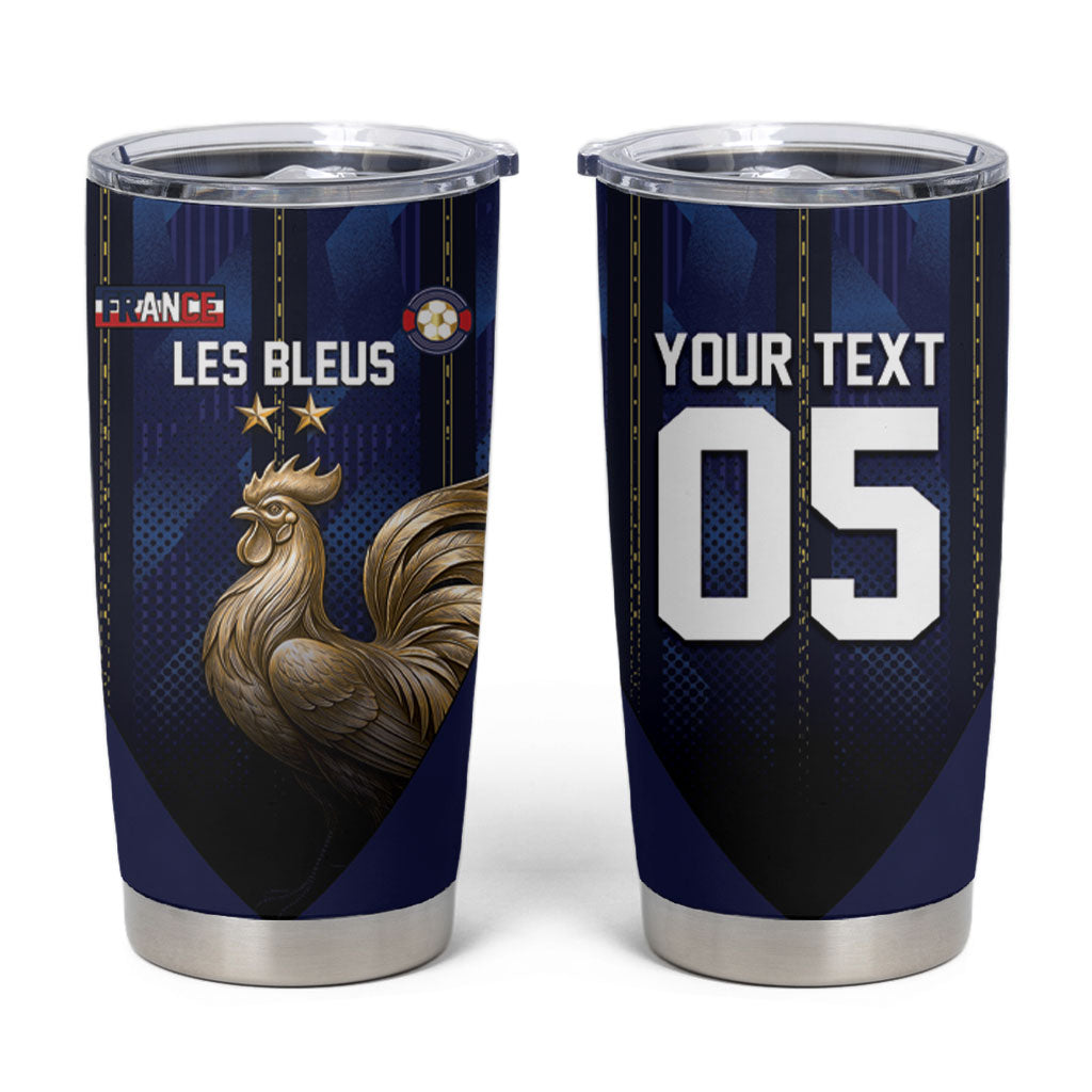 Custom France Football Tumbler Cup Gallic Rooster Luxury Sport Style