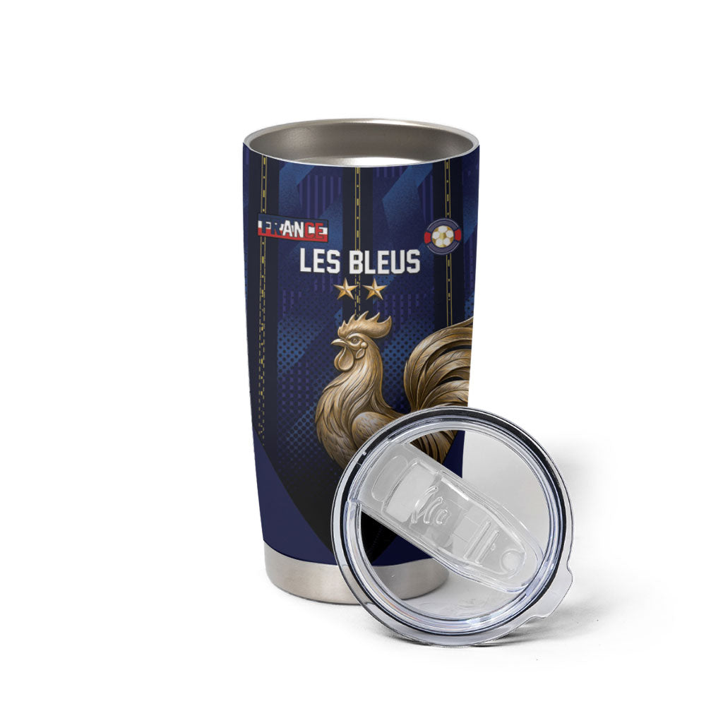 Custom France Football Tumbler Cup Gallic Rooster Luxury Sport Style