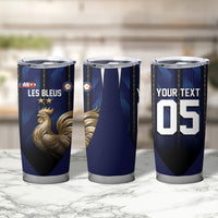 Custom France Football Tumbler Cup Gallic Rooster Luxury Sport Style