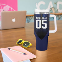 Custom France Football Tumbler With Handle Gallic Rooster Luxury Sport Style