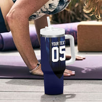 Custom France Football Tumbler With Handle Gallic Rooster Luxury Sport Style