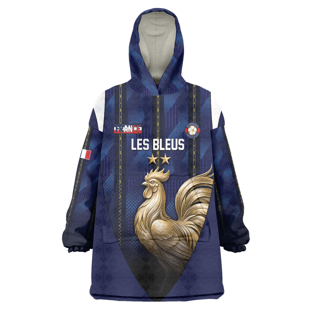 Custom France Football Wearable Blanket Hoodie Gallic Rooster Luxury Sport Style