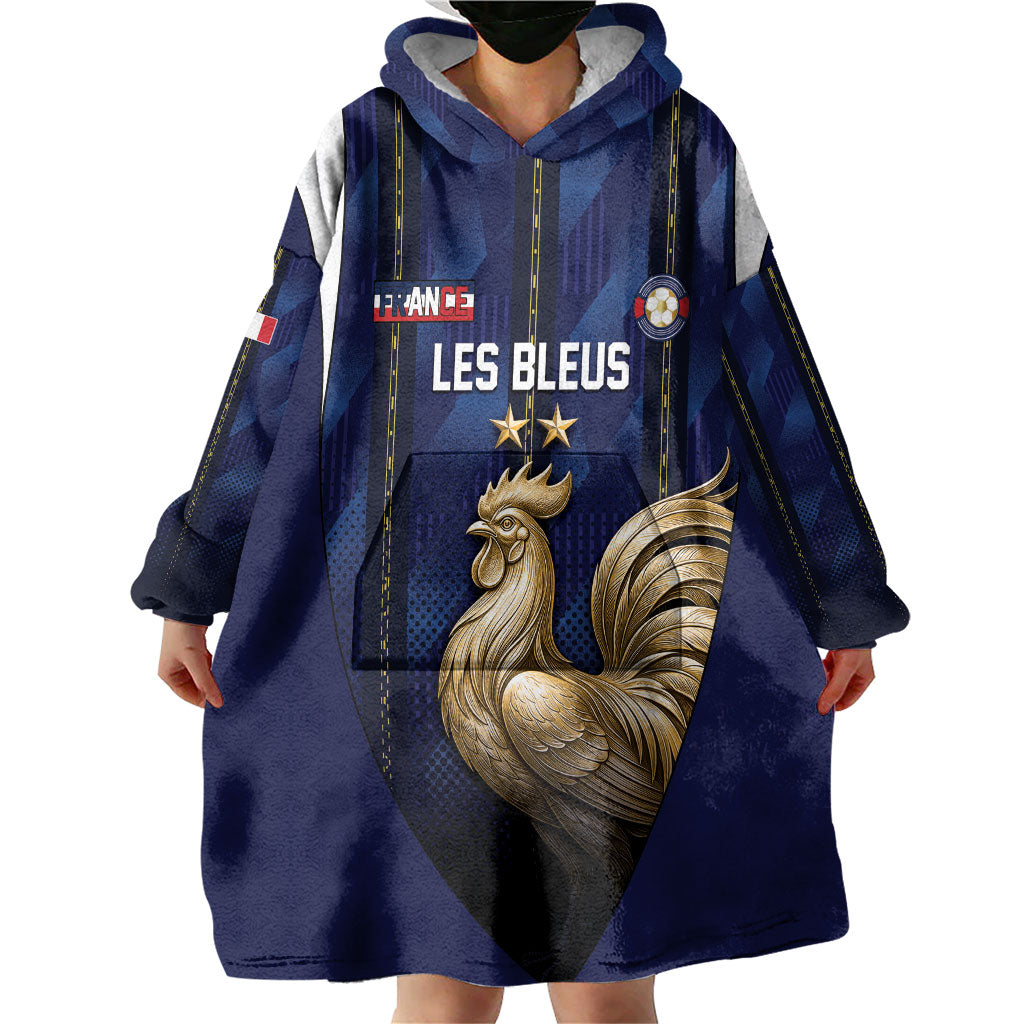 Custom France Football Wearable Blanket Hoodie Gallic Rooster Luxury Sport Style