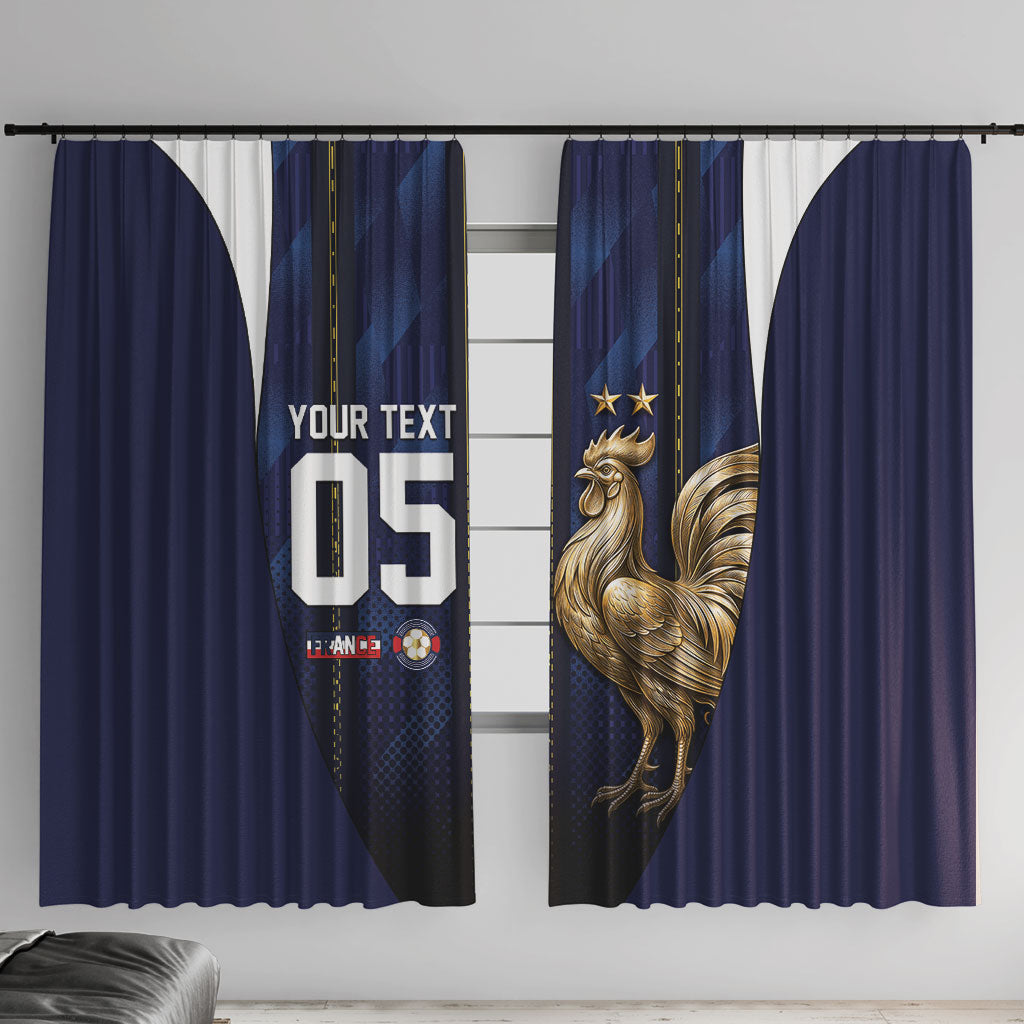 Custom France Football Window Curtain Gallic Rooster Luxury Sport Style