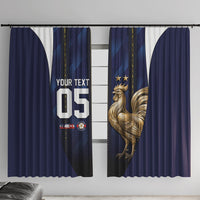 Custom France Football Window Curtain Gallic Rooster Luxury Sport Style