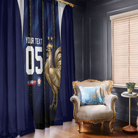 Custom France Football Window Curtain Gallic Rooster Luxury Sport Style