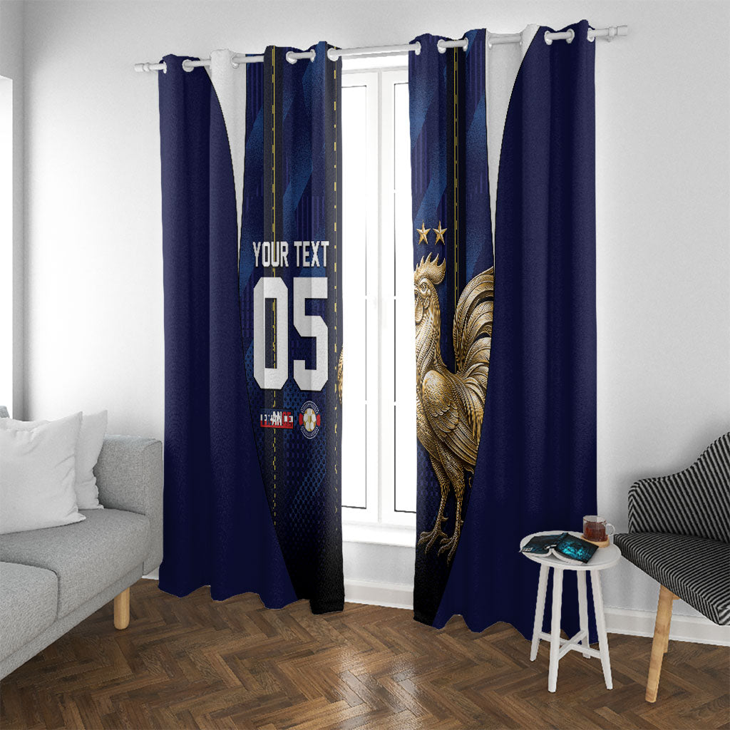 Custom France Football Window Curtain Gallic Rooster Luxury Sport Style