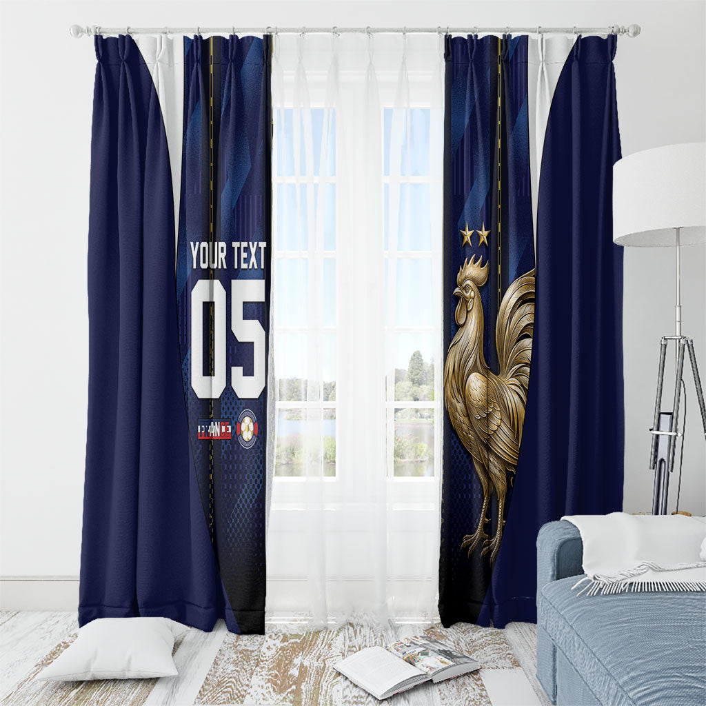 Custom France Football Window Curtain Gallic Rooster Luxury Sport Style