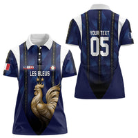 Custom France Football Women Polo Shirt Gallic Rooster Luxury Sport Style