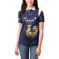 Custom France Football Women Polo Shirt Gallic Rooster Luxury Sport Style