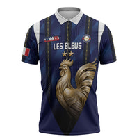 Custom France Football Zipper Polo Shirt Gallic Rooster Luxury Sport Style