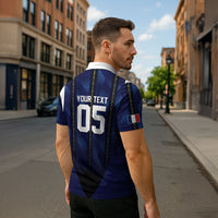 Custom France Football Zipper Polo Shirt Gallic Rooster Luxury Sport Style