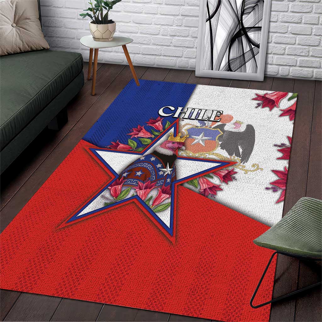 Chile Area Rug Andean Condor With Chilean Bellflower - Wonder Print Shop