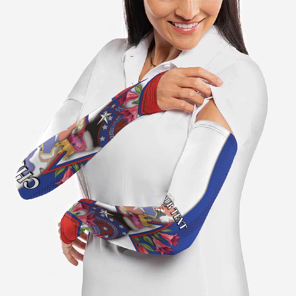 Personalized Chile Arm Sleeves Andean Condor With Chilean Bellflower - Wonder Print Shop