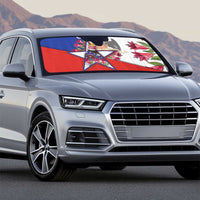 Chile Auto Sun Shade Andean Condor With Chilean Bellflower - Wonder Print Shop