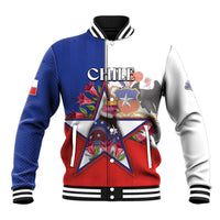 Personalized Chile Baseball Jacket Andean Condor With Chilean Bellflower - Wonder Print Shop