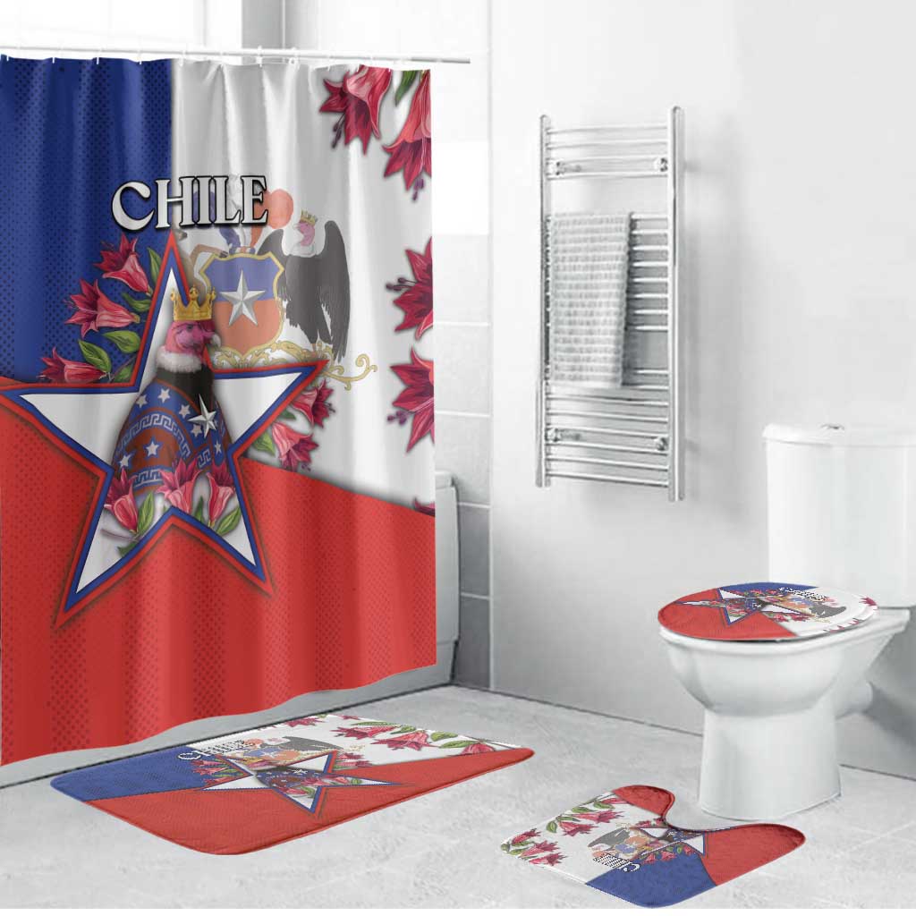 Chile Bathroom Set Andean Condor With Chilean Bellflower - Wonder Print Shop
