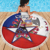 Chile Beach Blanket Andean Condor With Chilean Bellflower - Wonder Print Shop