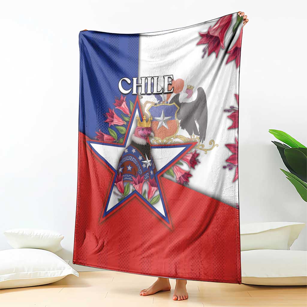 Chile Blanket Andean Condor With Chilean Bellflower - Wonder Print Shop