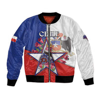 Personalized Chile Bomber Jacket Andean Condor With Chilean Bellflower - Wonder Print Shop