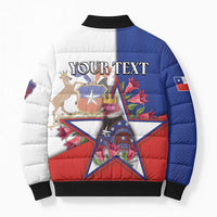 Personalized Chile Bomber Puffer Jacket Andean Condor With Chilean Bellflower - Wonder Print Shop