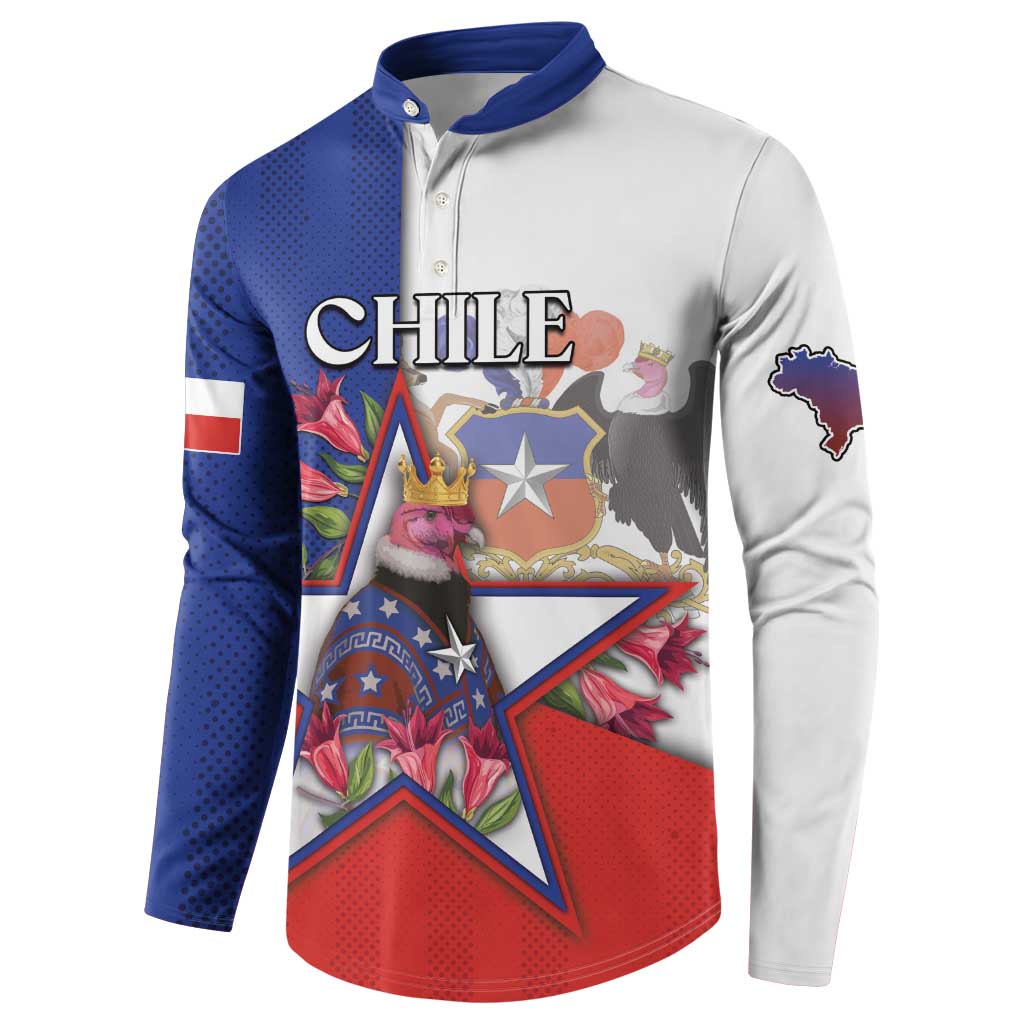 Personalized Chile Button Sweatshirt Andean Condor With Chilean Bellflower - Wonder Print Shop