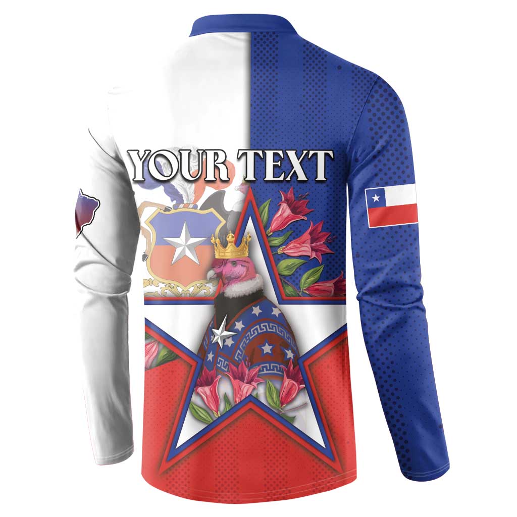 Personalized Chile Button Sweatshirt Andean Condor With Chilean Bellflower - Wonder Print Shop