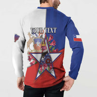 Personalized Chile Button Sweatshirt Andean Condor With Chilean Bellflower - Wonder Print Shop