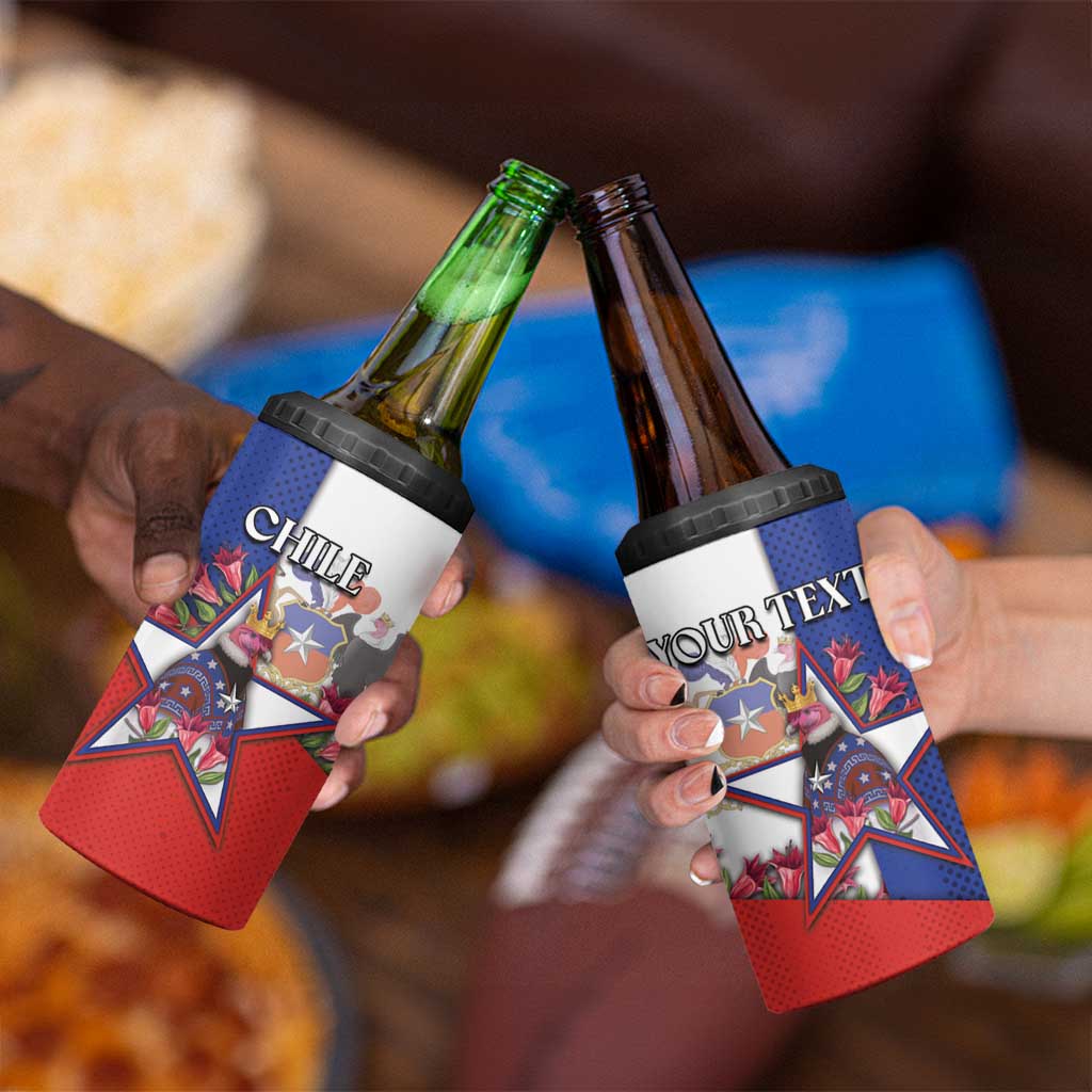 Personalized Chile 4 in 1 Can Cooler Tumbler Andean Condor With Chilean Bellflower - Wonder Print Shop