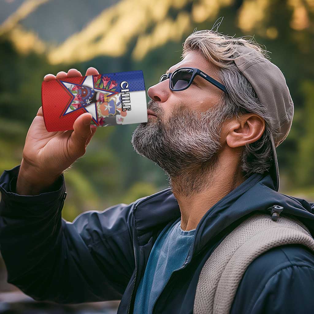 Personalized Chile 4 in 1 Can Cooler Tumbler Andean Condor With Chilean Bellflower - Wonder Print Shop