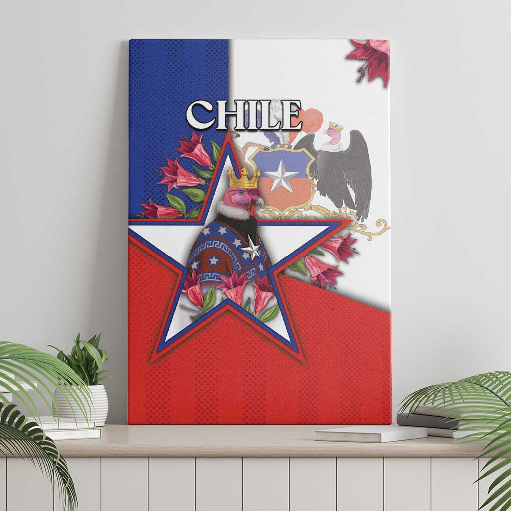 Chile Canvas Wall Art Andean Condor With Chilean Bellflower - Wonder Print Shop
