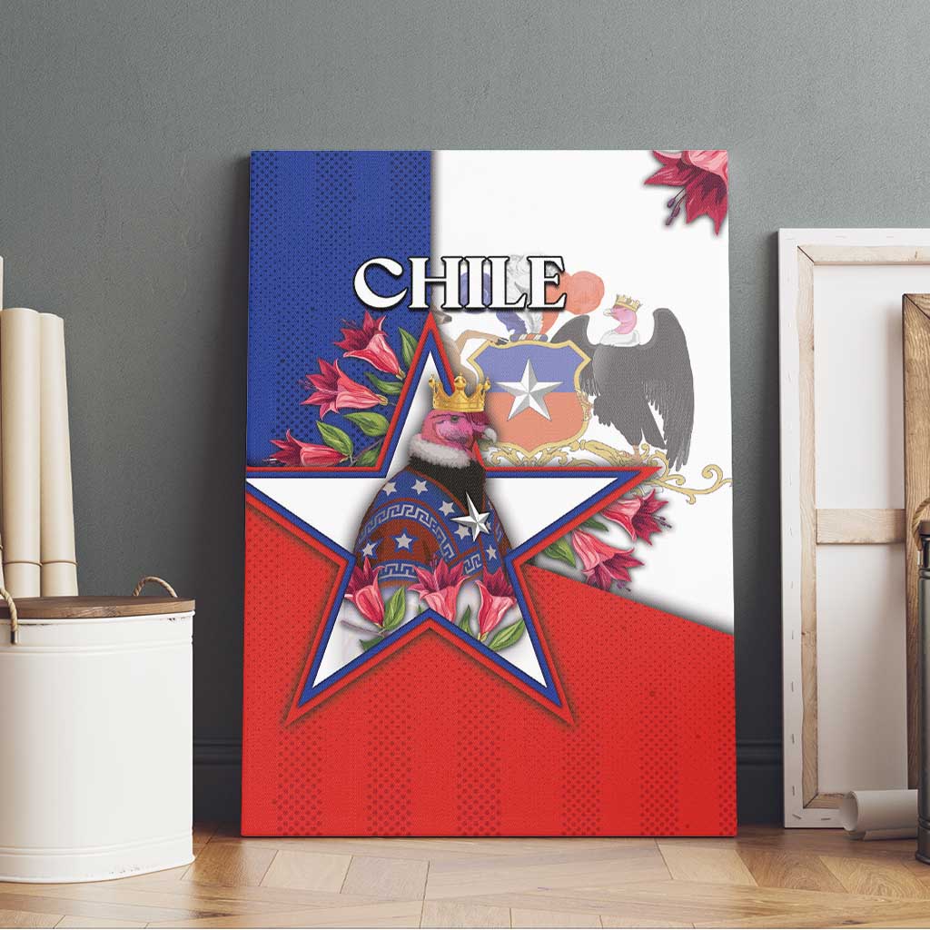 Chile Canvas Wall Art Andean Condor With Chilean Bellflower - Wonder Print Shop