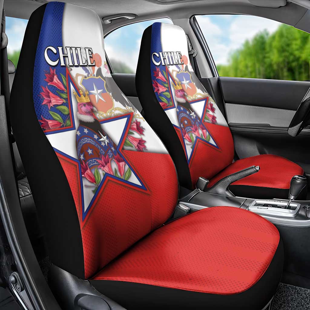 Chile Car Seat Cover Andean Condor With Chilean Bellflower - Wonder Print Shop